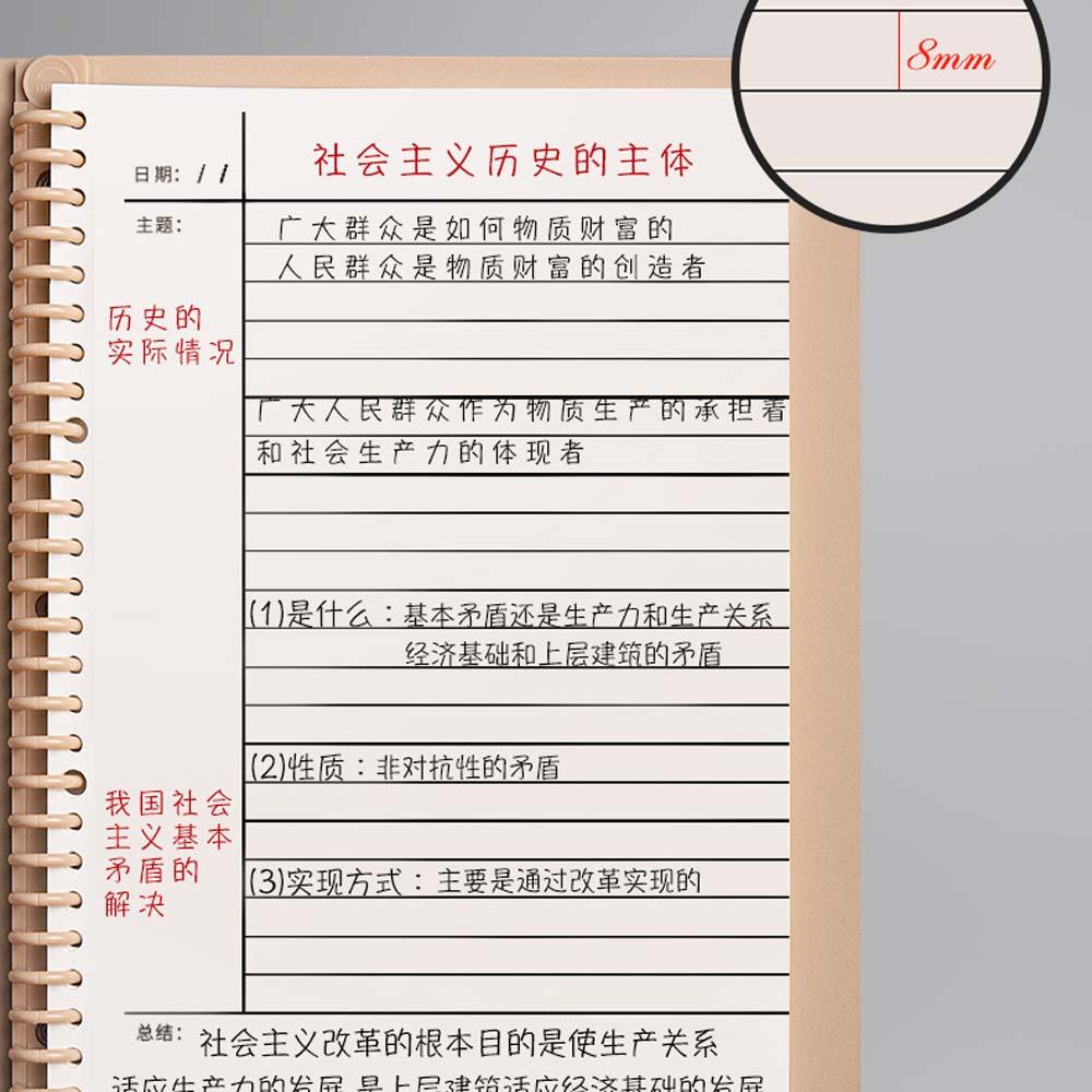 [Elegan] Loose Leaf Notebook Cornell Line Kraft Paper Diary Notepad Kantor Sekolah Perlengkapan Stationary Refill Spiral Binder Notebook