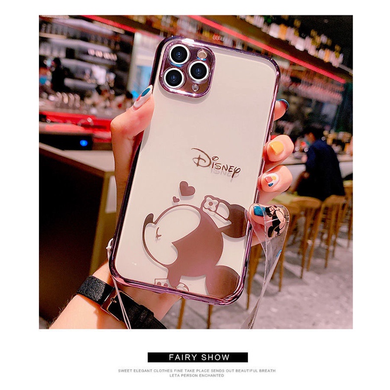 Casing iPhone Tali gelang kartun transparan iPhone 12 12 Pro Max Casing Ponsel iPhone 11 11pro 11 Promax Anti Jatuh XR XS Max Harga Lucu 7 8 Plus Halus SE X XS Casing Ponsel Silikon