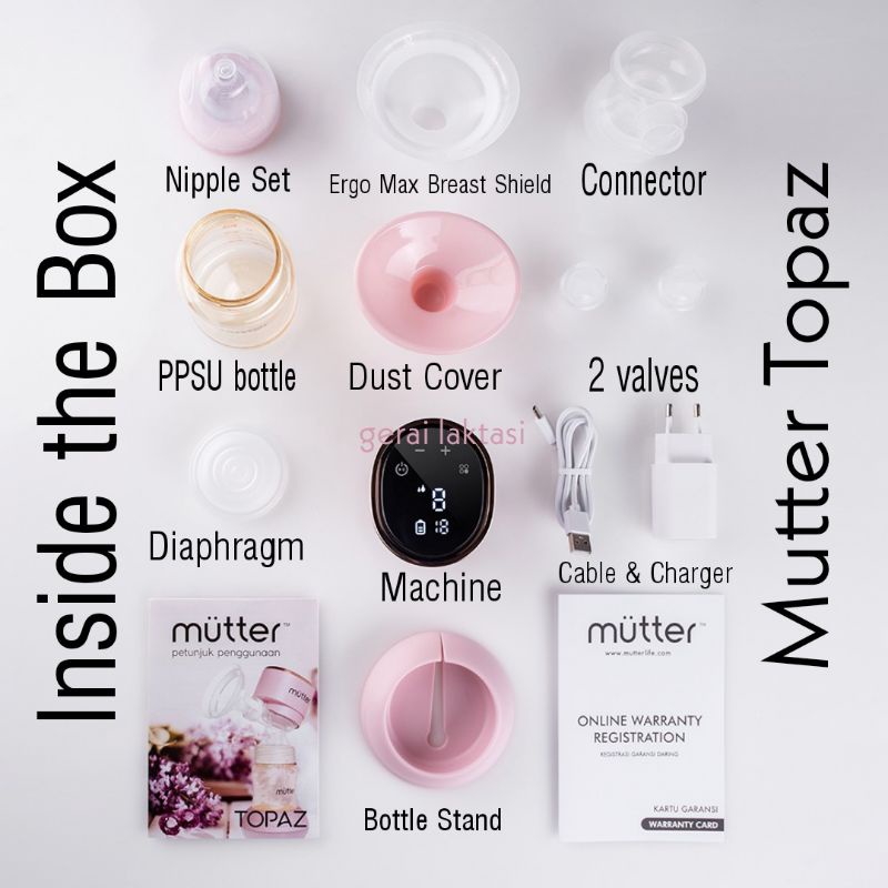 MUTTER TOPAZ Pompa ASI Elektrik Integrated Breast Pump Tanpa Selang