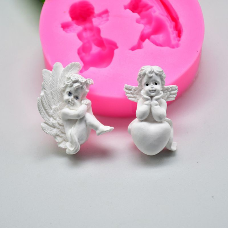 Glitter Cute Baby Angel Wings Love Heart Prayer Pendant Keychain Silicone Resin Mold Epoxy Resin DIYJewelry Making Tools