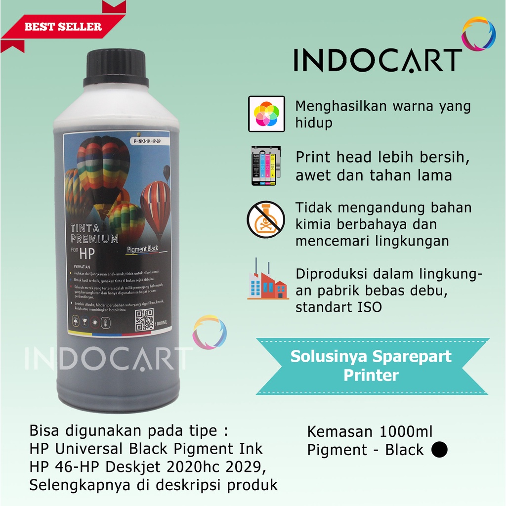 Tinta Premium Printer HP-Pigment Ink-Black-1kg