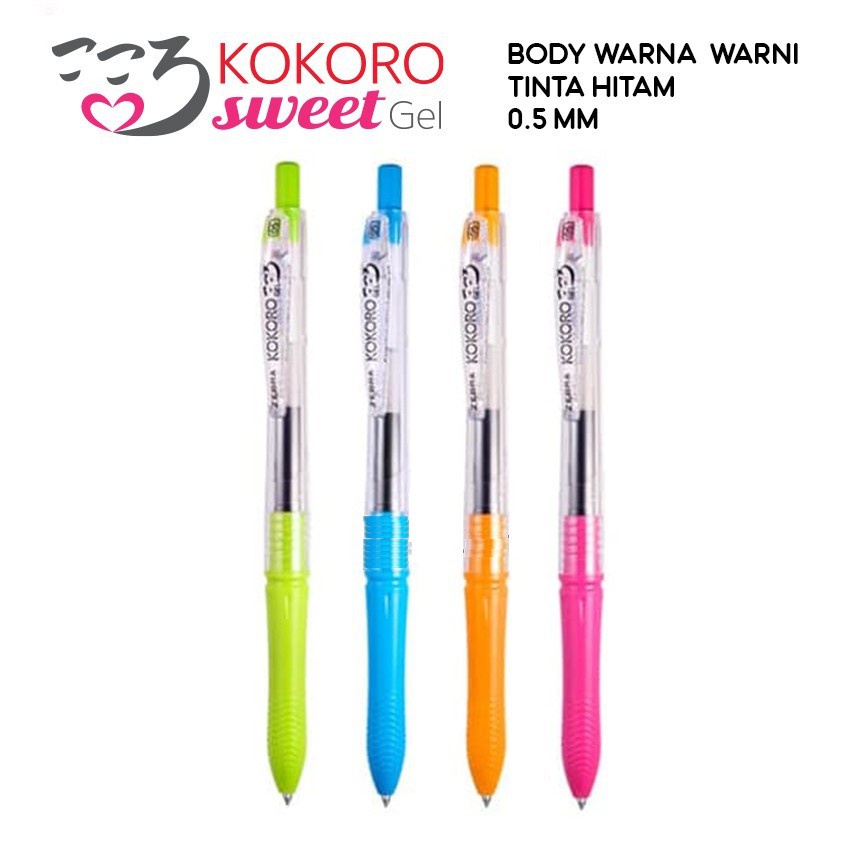

Pulpen Zebra Kokoro black - Gel pen tinta hitam - Zebra Kokoro Gell / Pena Kokoro 0.5mm