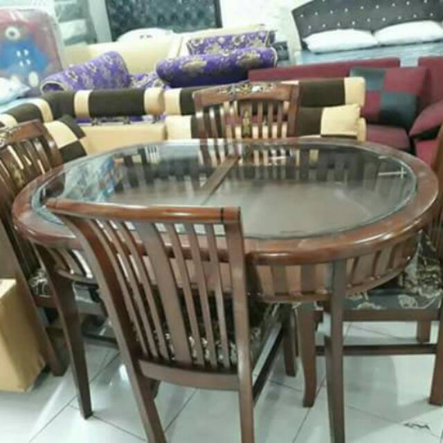 Meja makan kursi set 4