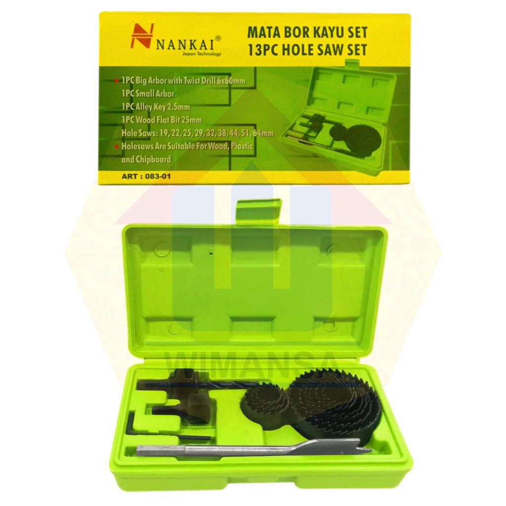 NANKAI MATA BOR KAYU SET 13PC HOLE SAW SET