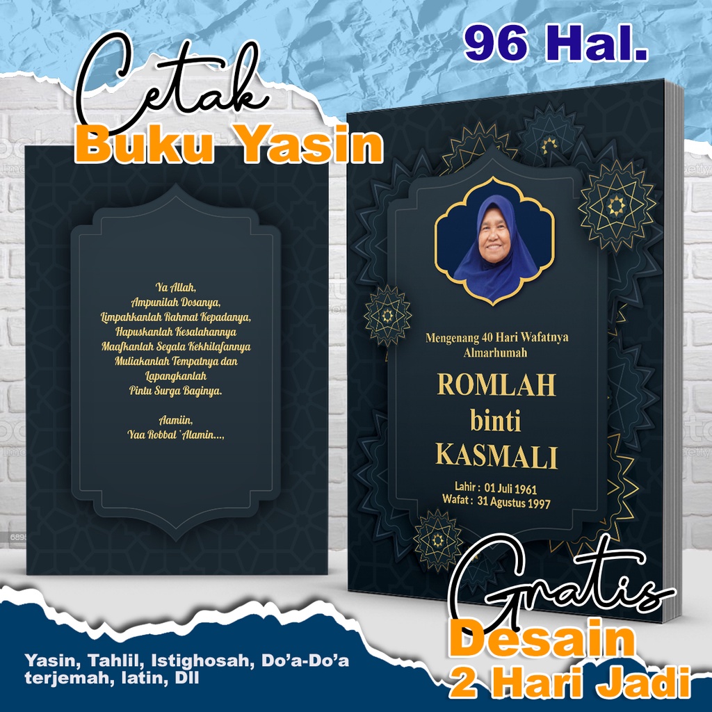 CETAK YASIN GRATIS CUSTOM FOTO / CETAK YASSIN / BUKU YASIN CUSTOM