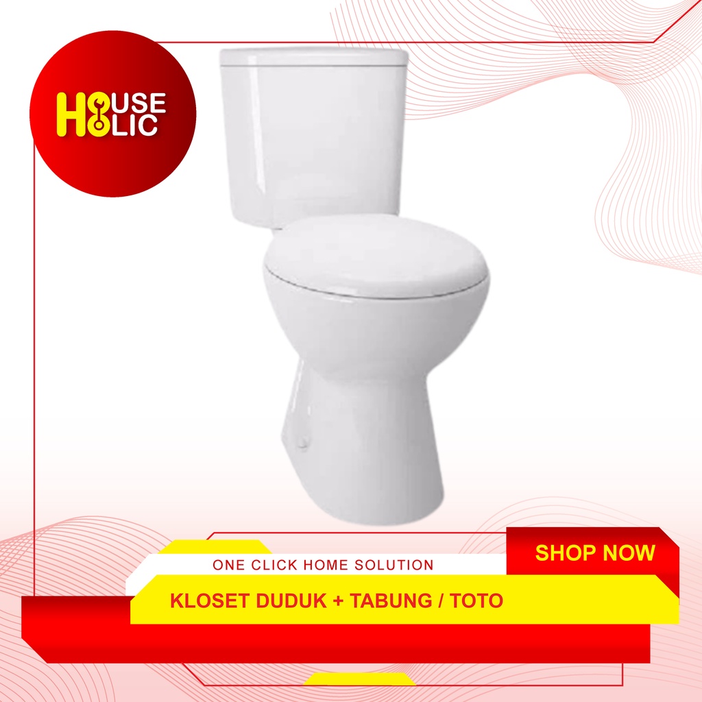 TOTO Kloset Duduk + Tabung CW 633 J Set / Closet Single Flush Toilet