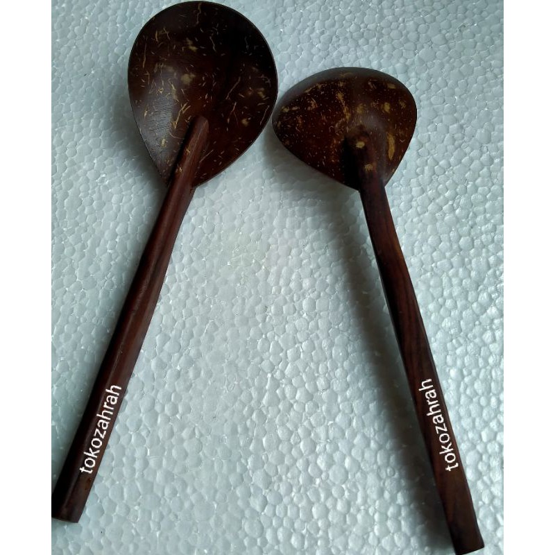 Irus kayu batok kelapa/Irus Tempurung Kelapa (ukuran kecil) gagang kayu sono keling