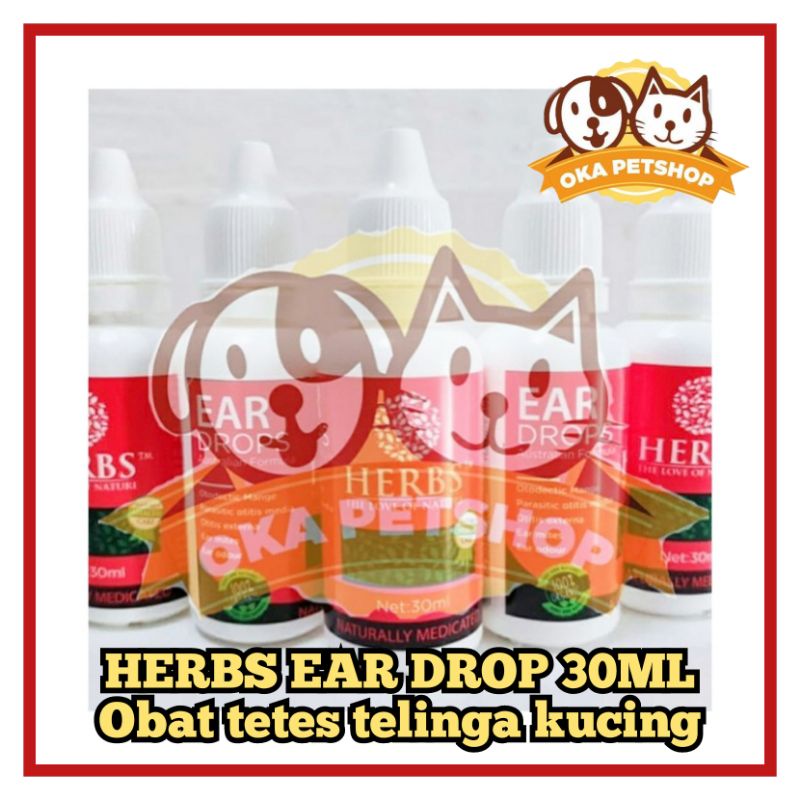 obat tetes telinga kucing anjing / HERBS EAR DROP 30ml