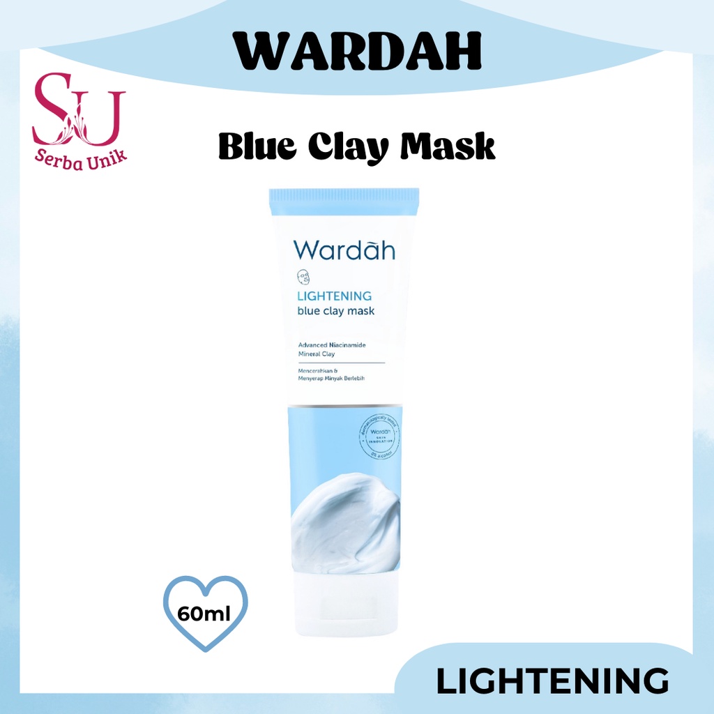 Wardah Lightening Blue Clay Mask 50g | Masker Wajah