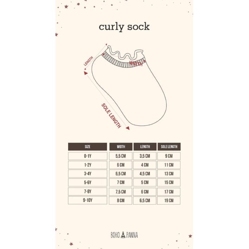 BOHOPANNA CURLY SOCK 0-10 TAHUN KAOS KAKI ANAK BOHO BABY