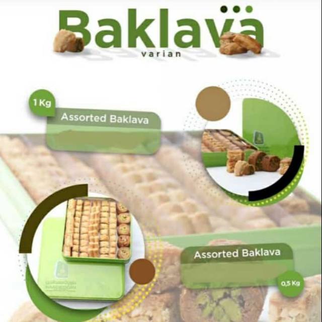 Baklava 1kg / KUE KERING IMPORT / KUE ARAB / ROTI ARAB