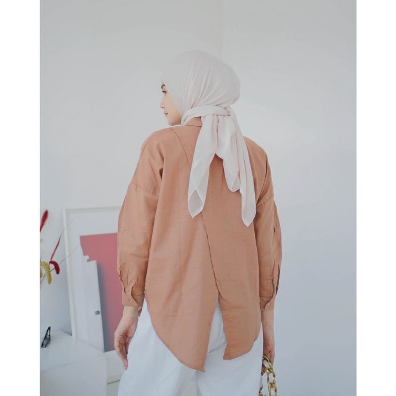 NELKA LINEN SHIRT | KEMEJA OVERSIZE WANITA