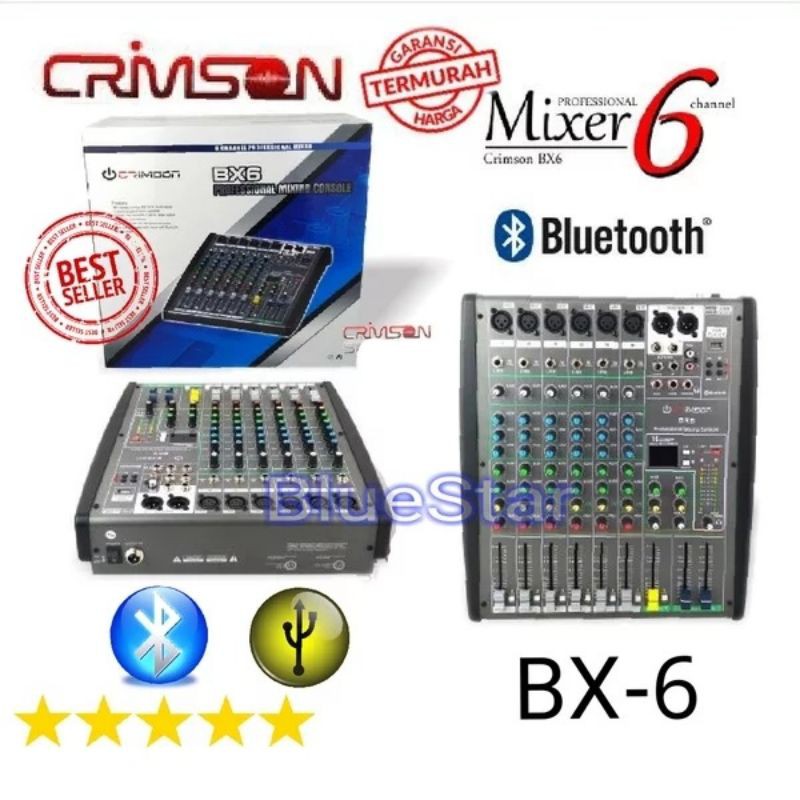 MIXER AUDIO 6 CHANNEL CRIMSON BX6 BLUETOOTH