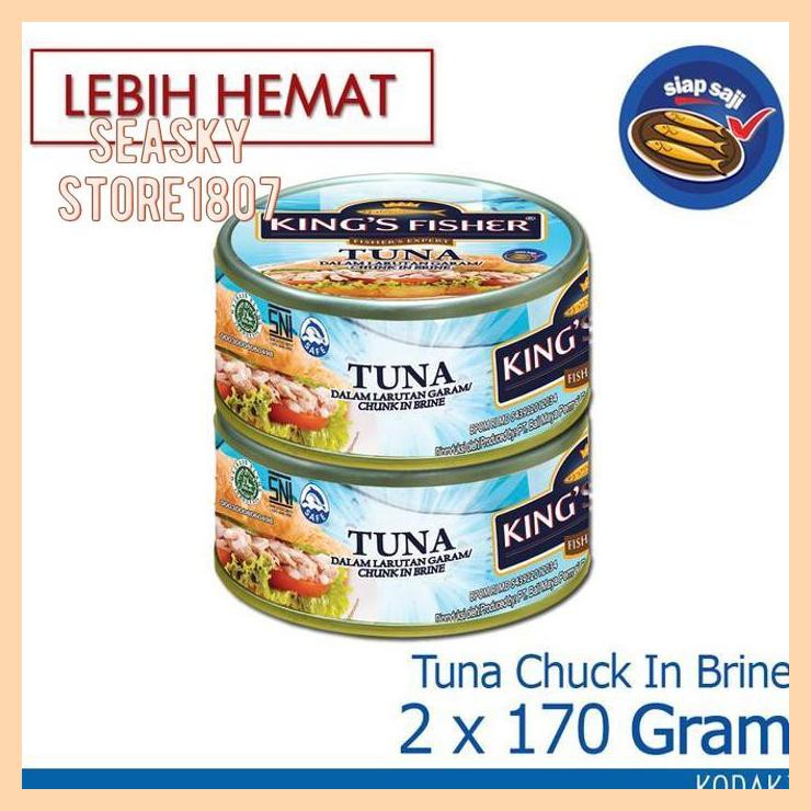 

[ PAKET 2 PCS KING'S FISHER TUNA KALENG AIR GARAM TUNA IN BRINE 170G]