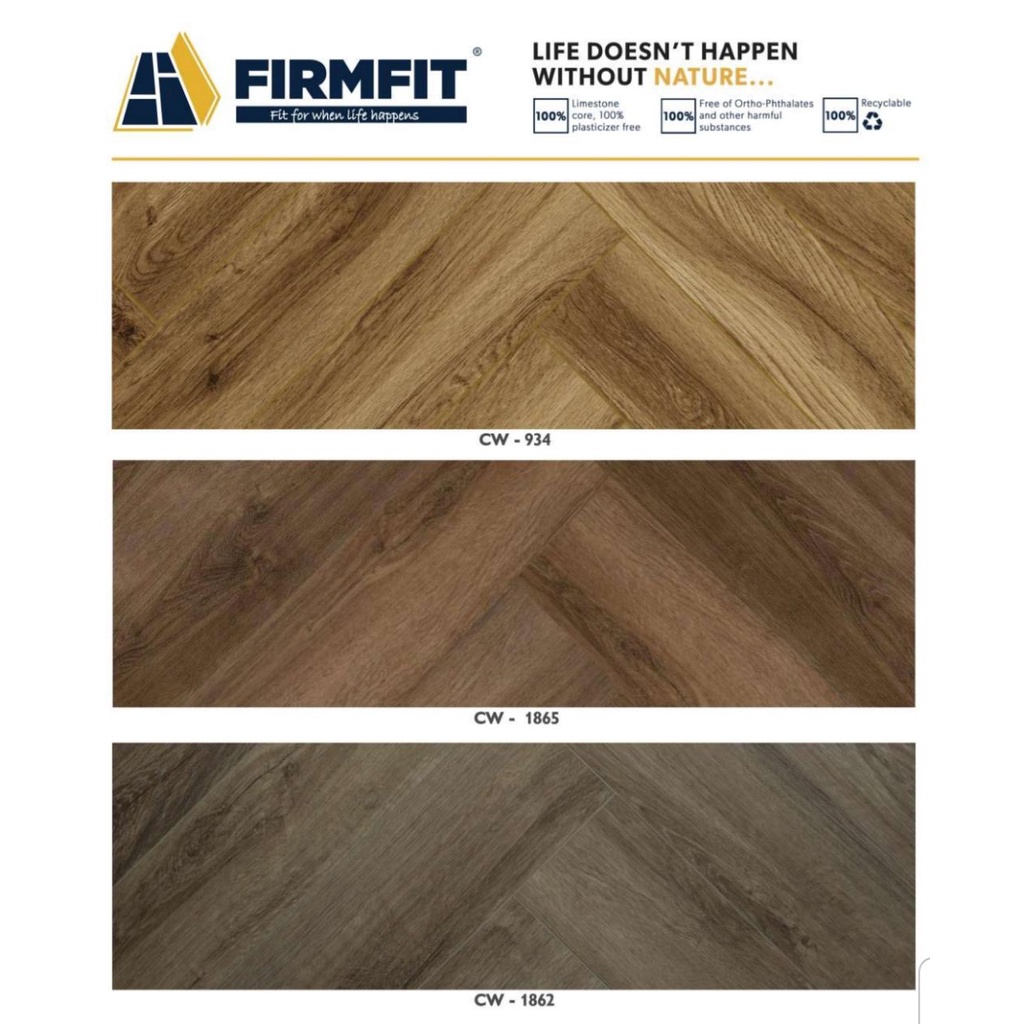 Vinyl SPC lantai motif Herringbone - SPC Firmfit Model Herringbone