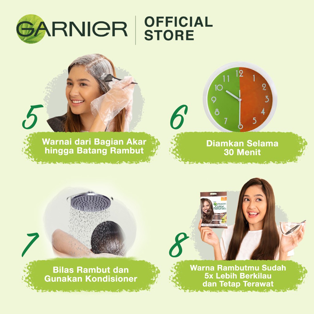 ✨ ELYSIA ✨ Garnier Color Natural Sachet Cream /Pewarna Rambut Instan/ Cat Semir Rambut