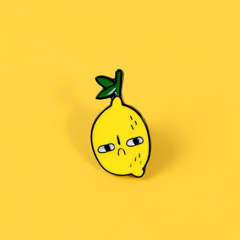 Bros Pin Enamel Bentuk Kartun Buah Lemon Untuk Hadiah Anak