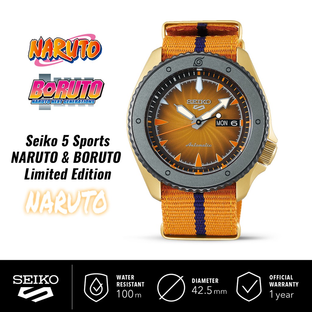 Seiko 5 Sports Original Naruto & Boruto Naruto Model SRPF70K1  Jam Tangan Pria