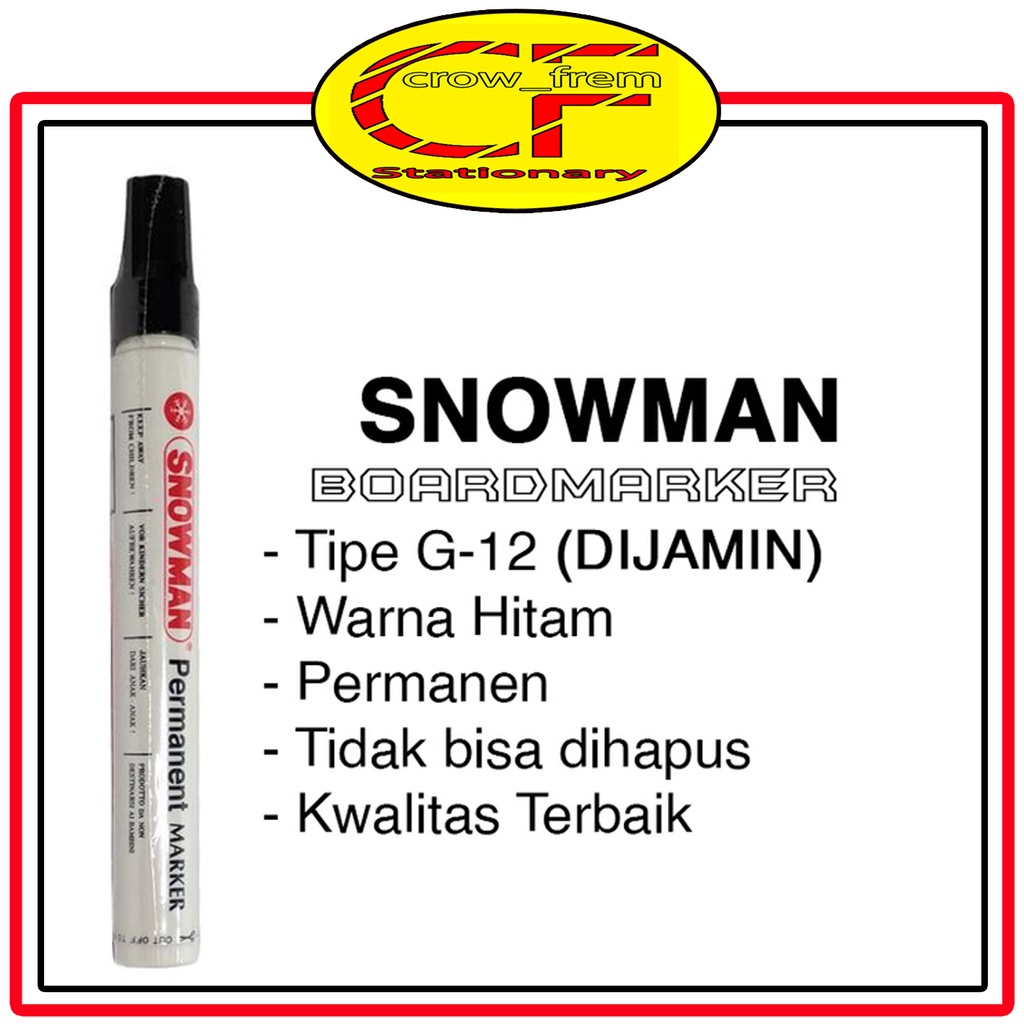 

Spidol SNOWMAN PERMANENT / Tidak Bisa Di Hapus 1 Pcs