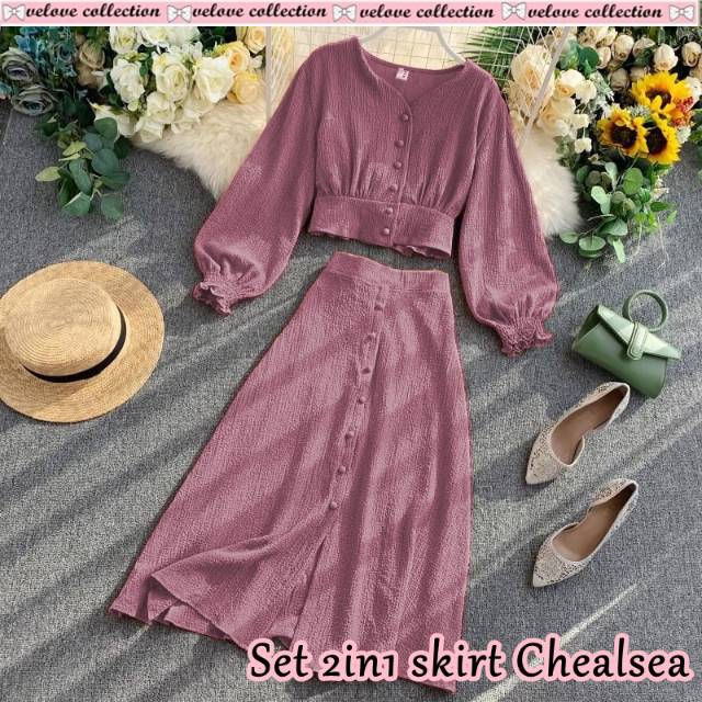 Bisa COD Set 2in1 skirt Chelasea Rok