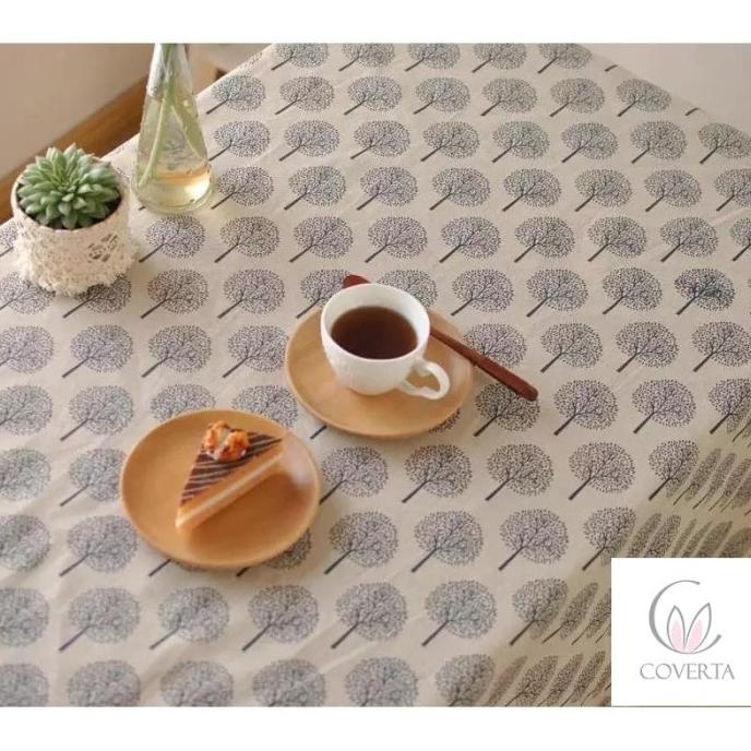 BISA COD Taplak Meja Makan Kain 4-6 Kursi 140x180cm - Motif Pohon