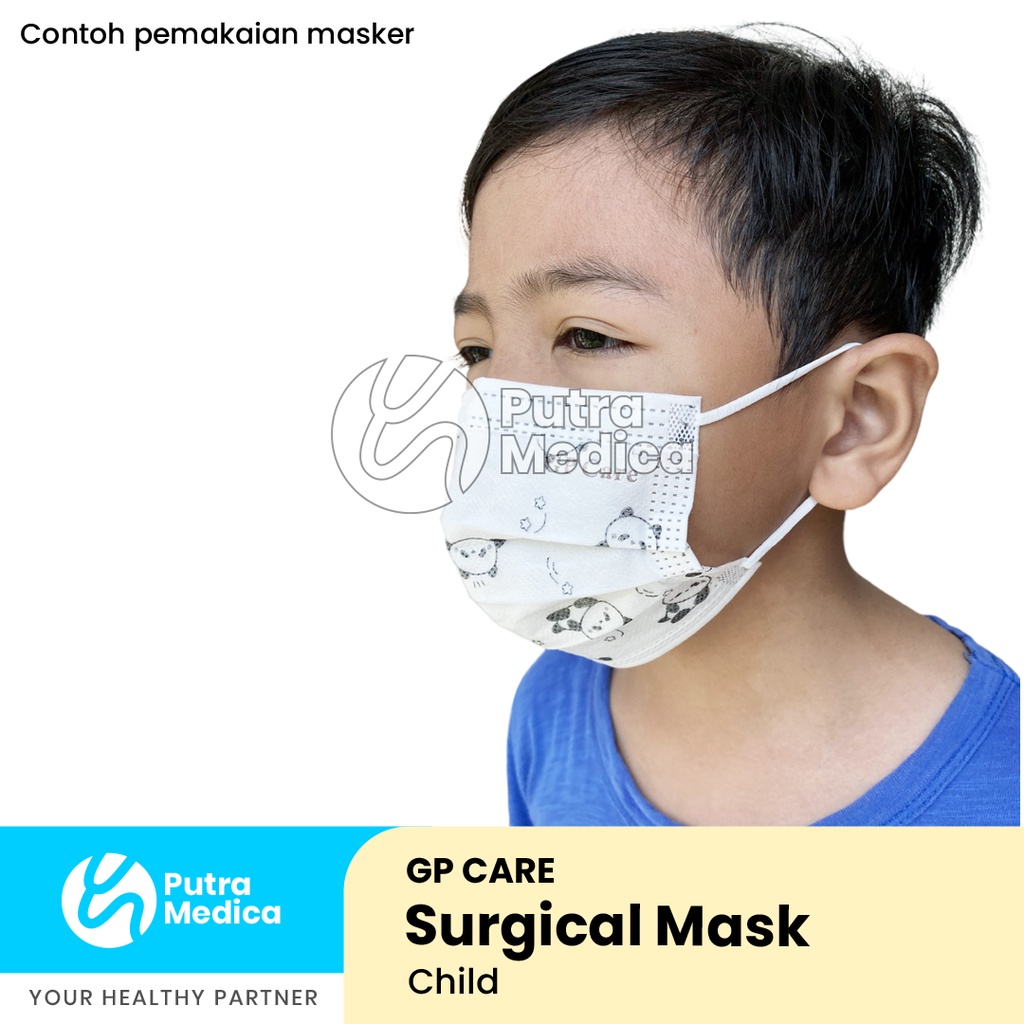 GP Care Disposable Medical Face Mask Child 3 Ply - 1 Box / Masker Anak / Alat Perlindungan Diri