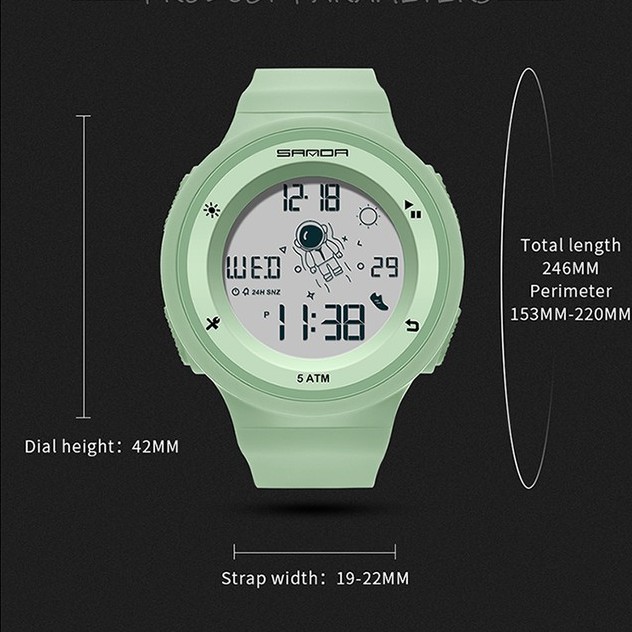 SANDA 2121 Jam Tangan Wanita Pria Digital Tali Rubber Shockproof Anti Air WATCHKITE WKOS