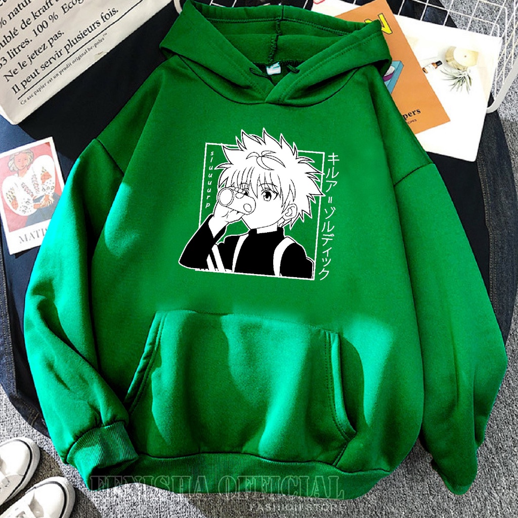 FenishaStore Sweater Hoodie Wanita ANIME KILLUA Size M, L, XL, XXL / Sweater Hoodie Korean Style / Sweatshirt Hoodie Wanita - Bisa Bayar Ditempat COD