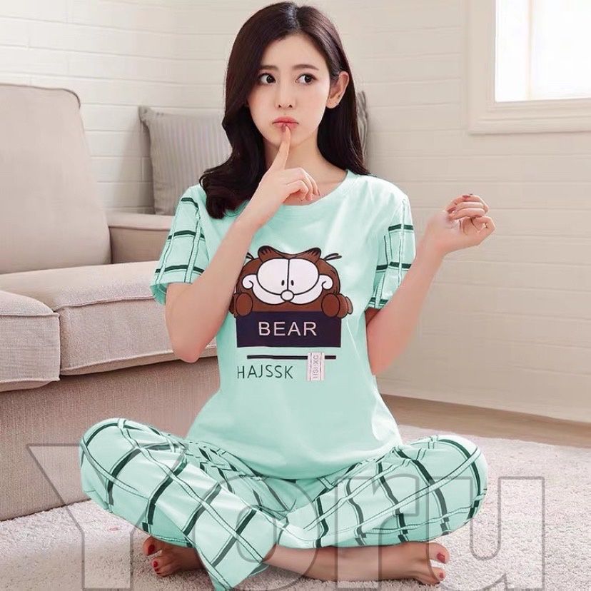 Pamelo Piyama Cp Setelan Kaos Katun Baju Tidur Wanita Cp Baby Doll Supplier Sleep Wear Murah