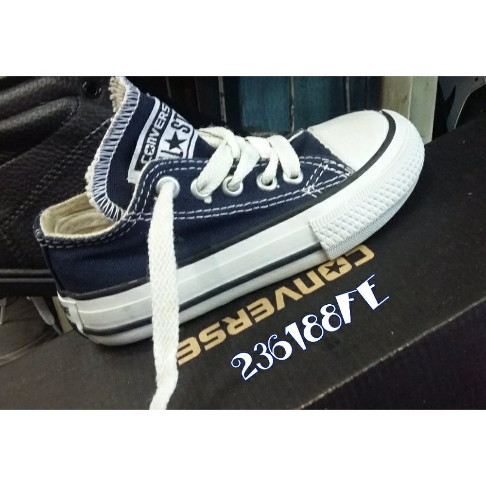 PROMO  Sepatu Sekolah Anak Kecil Converse Allstar Junior For Kid Warna Hitam Biru Dongker (Navy) Lu
