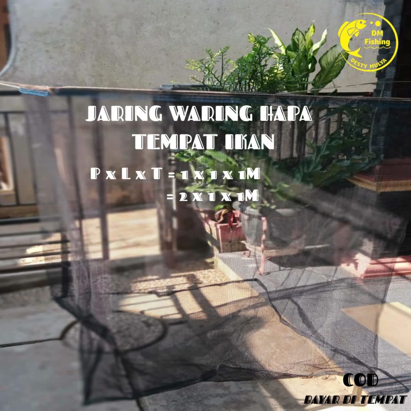 JARING WARING HAPA TEMPAT IKAN UKURAN 1X1X1 M