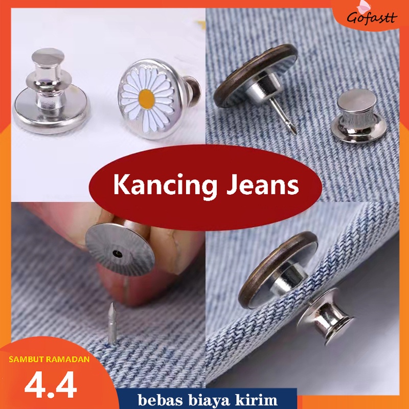 1pc Kancing Jeans Dapat Dilepas Kancing Jepret Kancing Pinggang Adjustable Unisex G