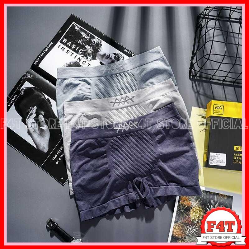 Celana Dalam Pria Dewasa Boxer Jumbo Murah 5D Magnetic All Size 3 PCS Bokser Original F4T STORE