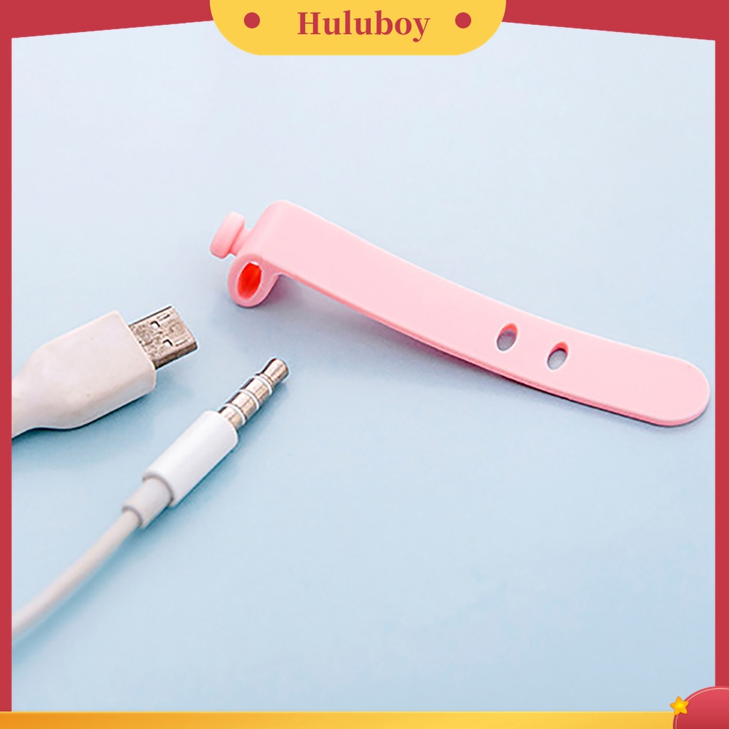 Huluboy 4Pcs / Set Winder Organizer Kabel Charger / Earphone Bahan Silikon Tahan Lama