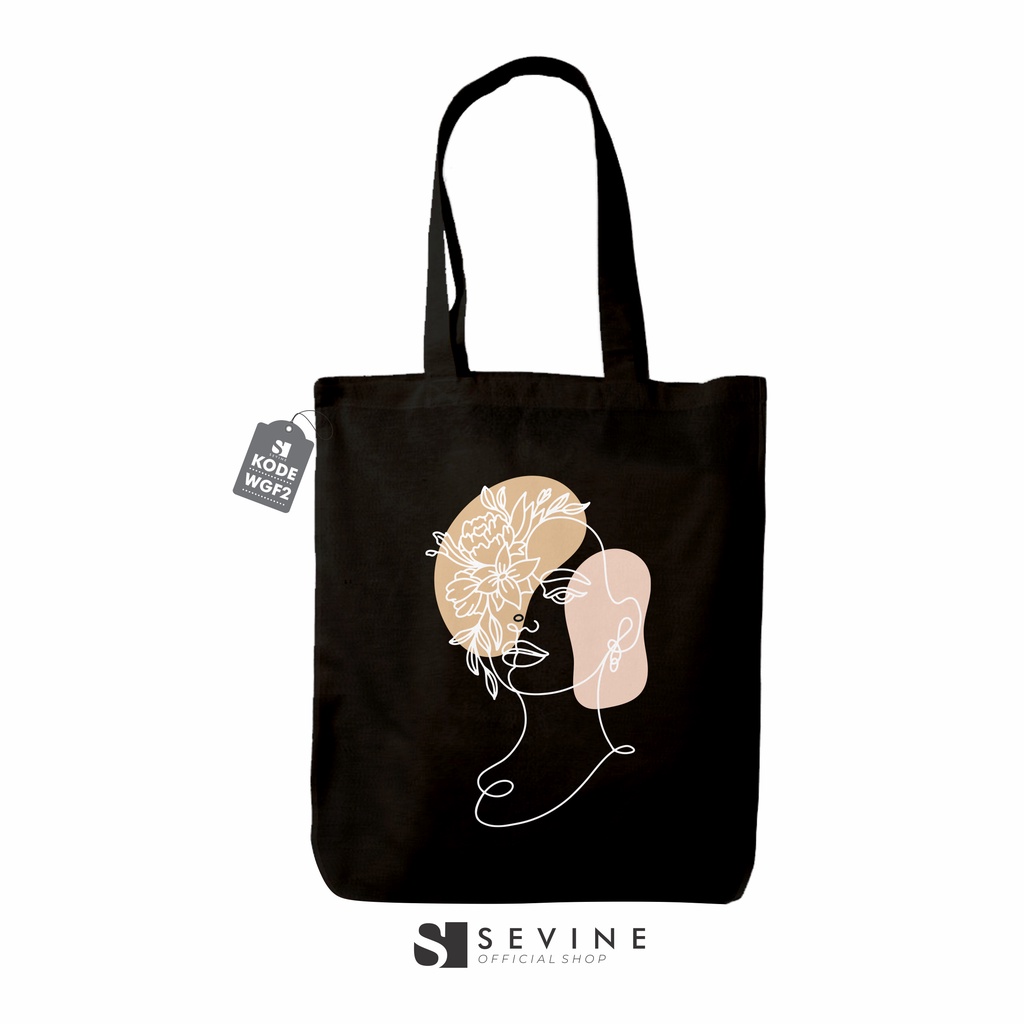 Sevine Tote Bag Resleting Tas Wanita Totebag Nordic Aesthetic Black Series - WGF2