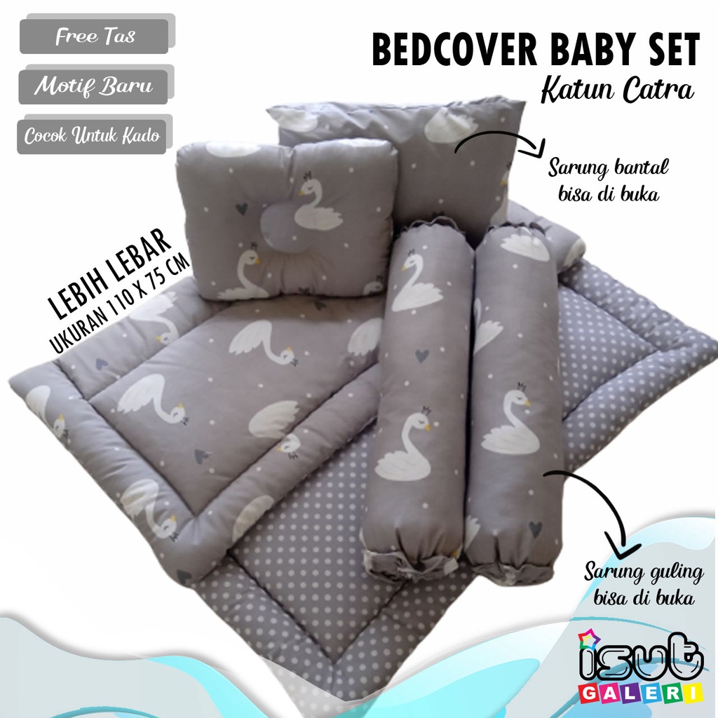 GREY SWAN BEDCOVER BAYI SET / MATRAS MULTIFUNGSI