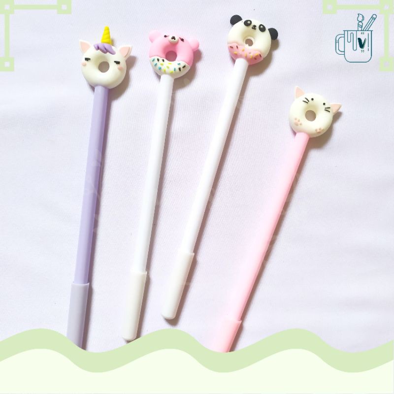 

Pulpen | Ballpoint | Bolpen Donat Cute | Lucu - Unicorn - Bear - Panda - Cat - 0.5 mm (gel)