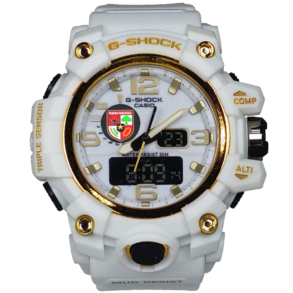 Exclusive Jam PP-PEMUDA PANCASILA Double Time (Full Putih List Gold)