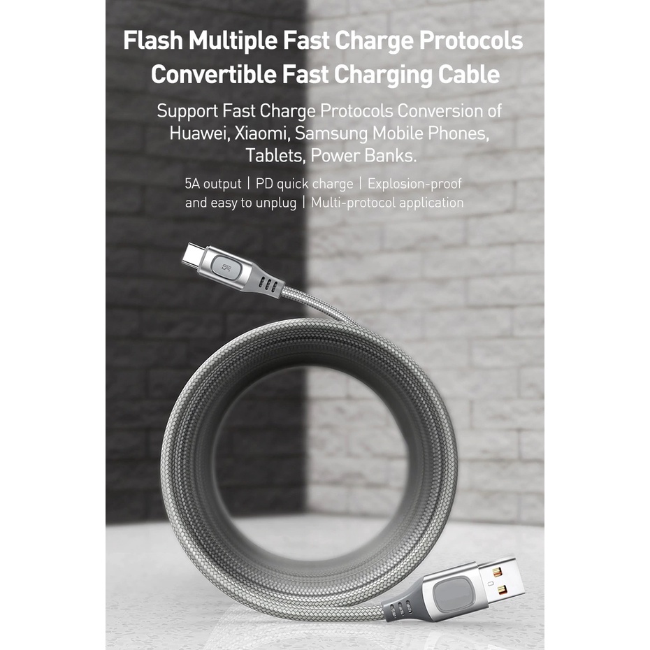 Kabel Charger Fast Charging USB to Type C 5A 2 Meter CATSS