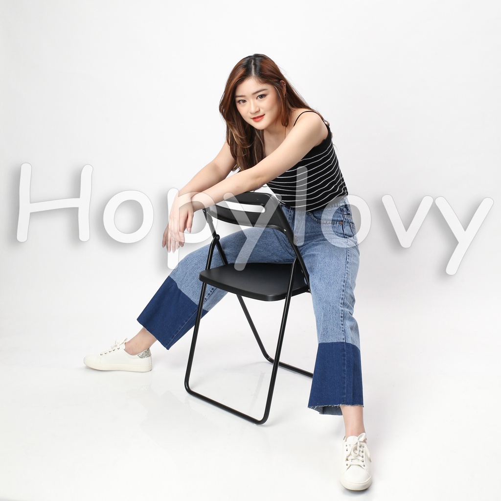 HOPYLOVY Celana Kulot Jeans Boyfriend Jeans Gradasi Ombre Unfinished Tavisha
