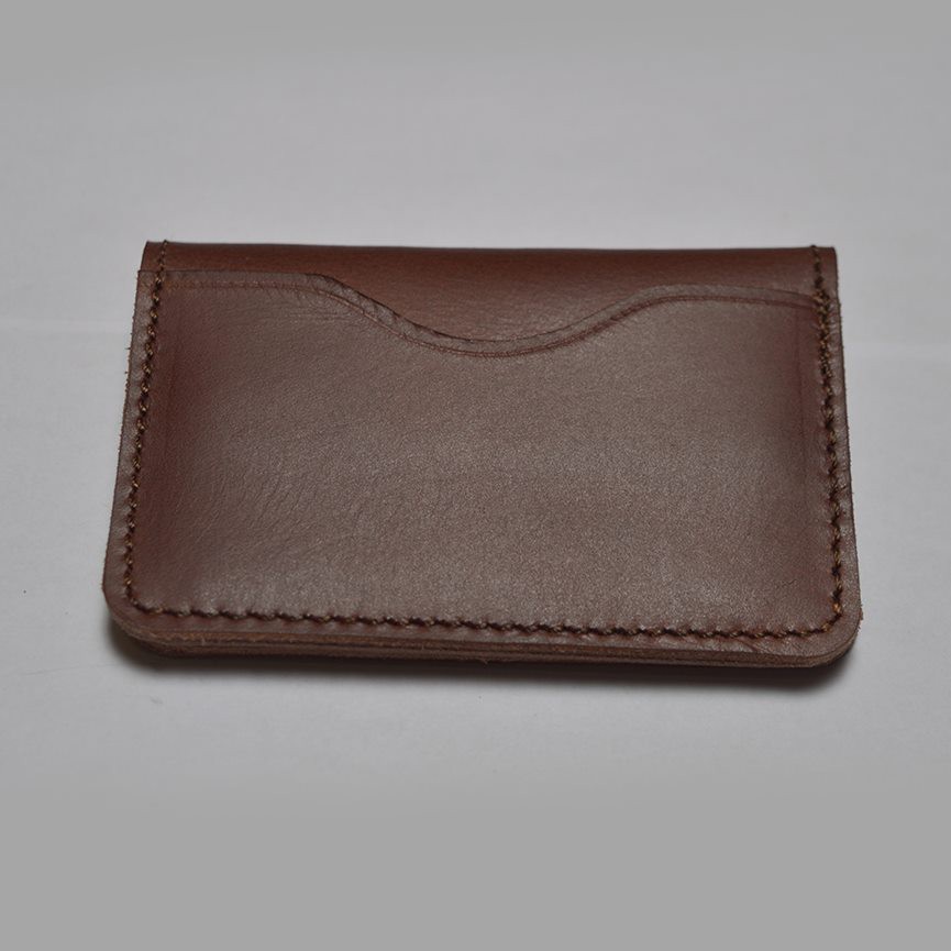 dompet kartu model lipat kulit asli - card wallet - slim wallet coklat