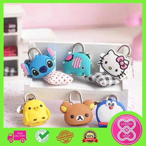 Gembok Karakter Kartun Lucu / Gembok Mini Import / Gembok Mainan