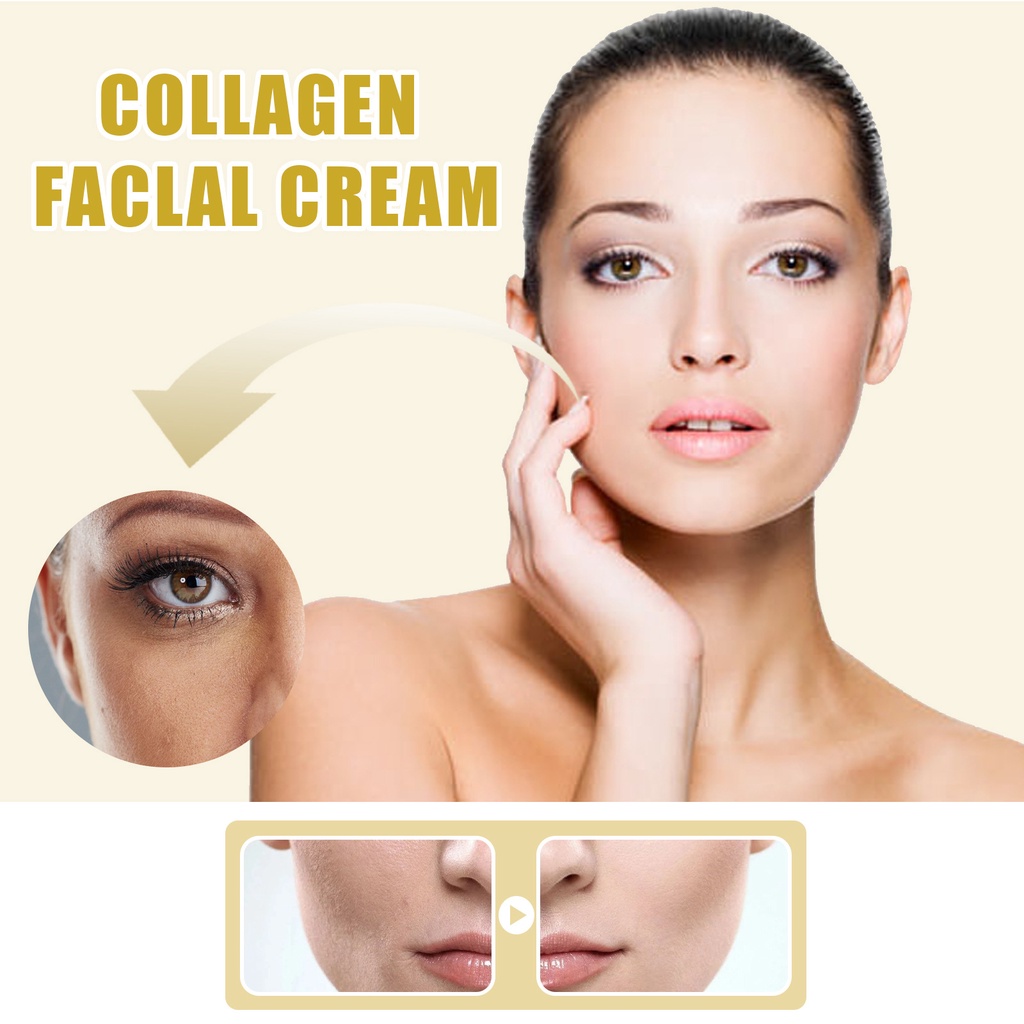 EELHOE Collagen Cream Krim Wajah Collagen Pemutih Anti Penuaan Pelembab Perawatan Kulit -30gr