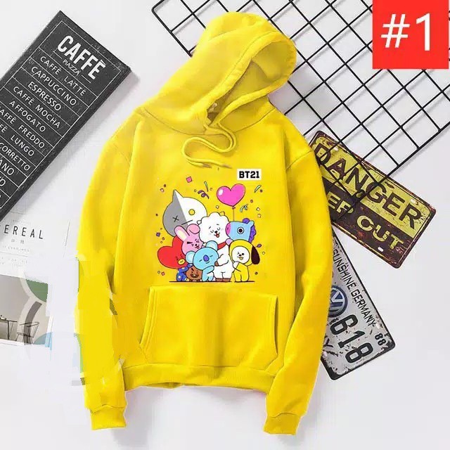 TBI Fashion Sweater XL Hoodie BTS BT21 Baju Atasan Korean Base Bangtan Kim Jimin K-Pop