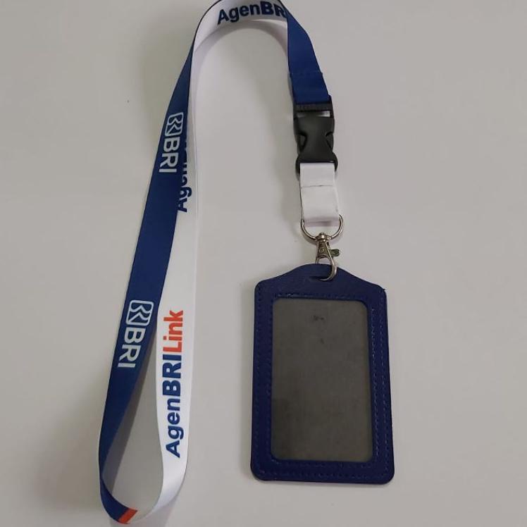 

[ Tampil fashionable] Tali Id Card Agen BRILink Bisa Satuan | Bonus 1 Card Holder Kulit Warna Biru ,.,.,.,,