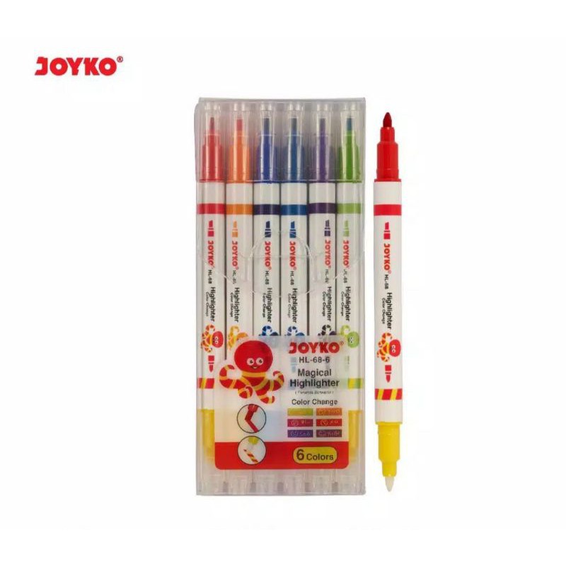 

joyko magical highlighter HL-68-6/set isi 6 warna