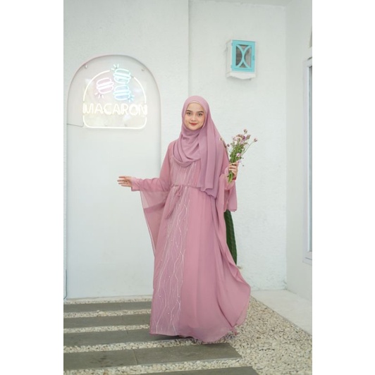 KAFTAN BAJU KELALAWAR KALONG BABYDOLL BRUKAT MUTIARA TILE