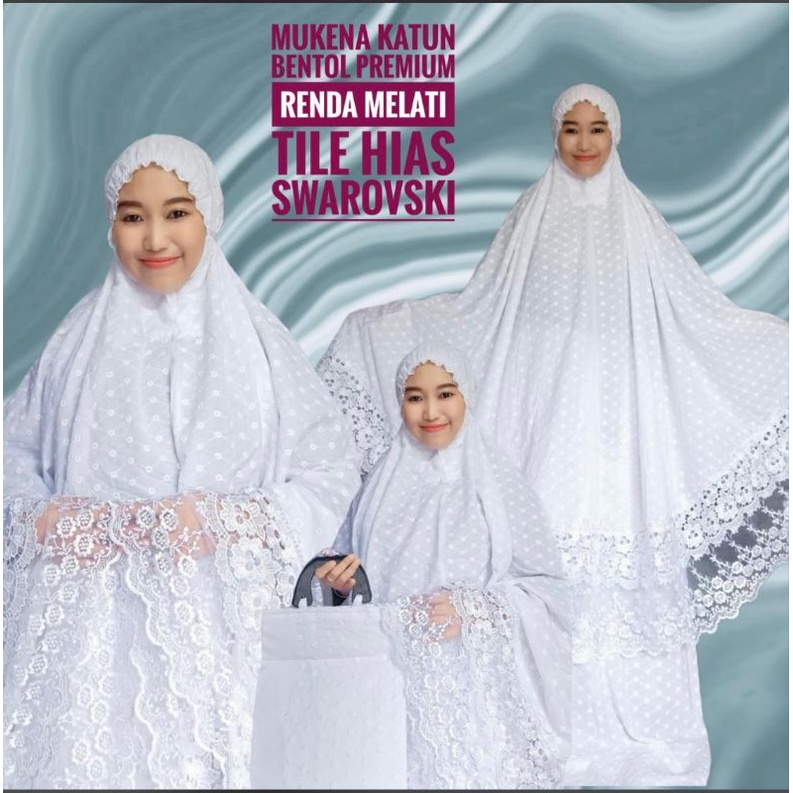 ✅  Mukena Dewasa Putih Katun Timbul Premium/ Mukena sehari hari/ Mahar nikah