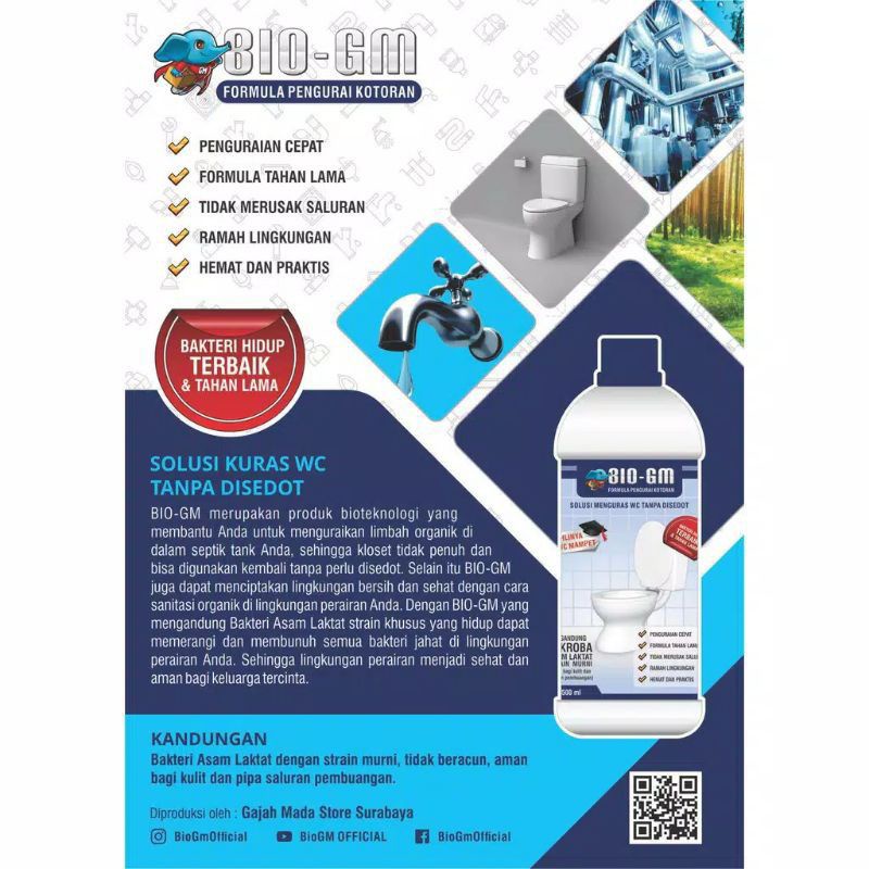BIO GM CAIRAN PENGURAS WC MAMPET TANPA SEDOT