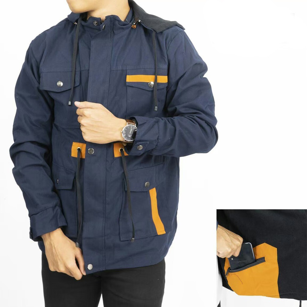 TERMURAH !! Jaket Parka Canvas List Tali